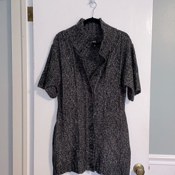 New York & Company short sleeve long length cardigan with tie sash size Small - Picture 3 of 12